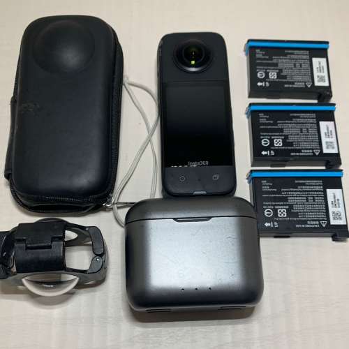 [觀塘實體店] 二手 Insta360 X3 (共3電+快速充電器+玻璃鏡頭保護鏡+機身保護包) 行...