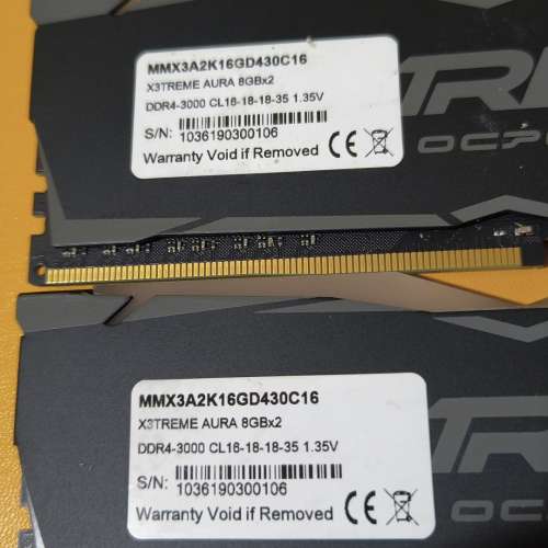 OCPC X3Treme Aura  16GB (8GBX2) DDR4 RGB Desktop Memory, 3000 MHz