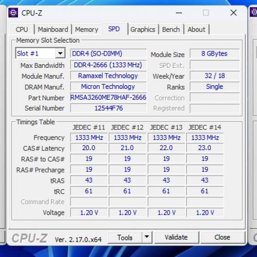 DDR4-2666 8GB SODIMM x2