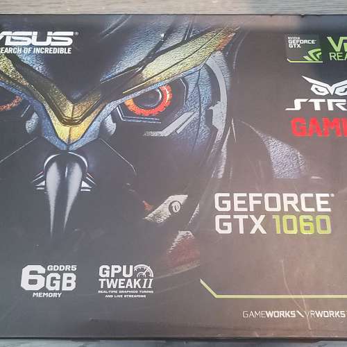 ASUS ROG STRIX GeForce GTX 1060 OC Edition 6GB GDDR5 顯示卡 (約8成新)