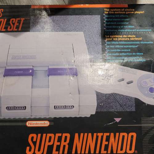 零件/待修 - Super Nintendo SNES 主機連盒、手掣、火牛 (已變黃)