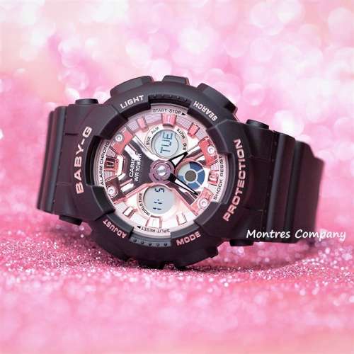 Montres Company 香港註冊公司 (32年老店) 卡西歐 CASIO BABY-G 黑色粉紅玫瑰金 BA...