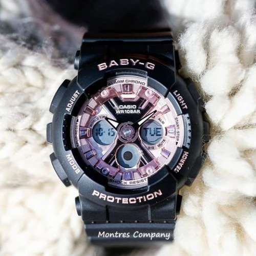Montres Company 香港註冊公司 (32年老店) 卡西歐 CASIO BABY-G 黑色粉紅玫瑰金 BA...
