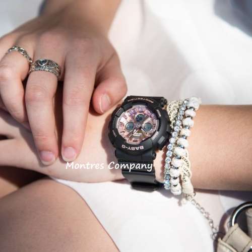 Montres Company 香港註冊公司 (32年老店) 卡西歐 CASIO BABY-G 黑色粉紅玫瑰金 BA...