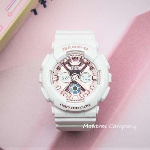 Montres Company 香港註冊公司 (32年老店) 卡西歐 CASIO Baby-G 白色玫瑰金 BA-130...
