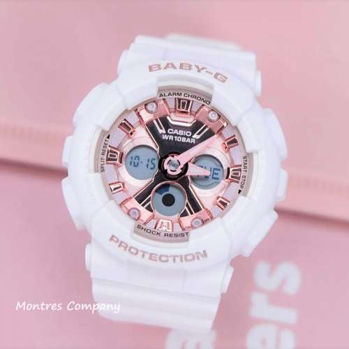 Montres Company 香港註冊公司 (32年老店) 卡西歐 CASIO Baby-G 白色玫瑰金 BA-130...