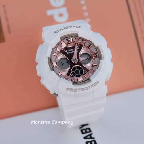Montres Company 香港註冊公司 (32年老店) 卡西歐 CASIO Baby-G 白色玫瑰金 BA-130...
