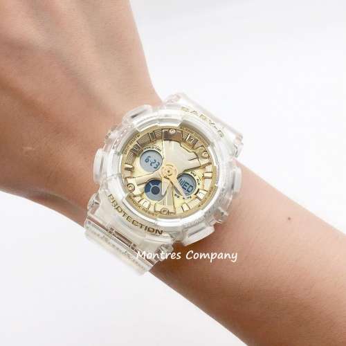 Montres Company 香港註冊公司 (32年老店) 卡西歐 CASIO Baby-G 金色 透明錶帶 透明...