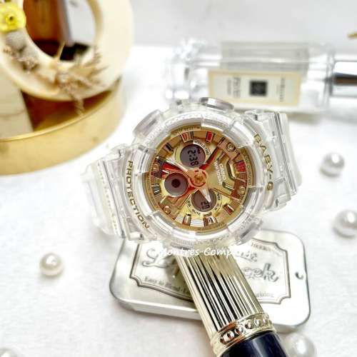 Montres Company 香港註冊公司 (32年老店) 卡西歐 CASIO Baby-G 金色 透明錶帶 透明...