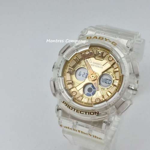 Montres Company 香港註冊公司 (32年老店) 卡西歐 CASIO Baby-G 金色 透明錶帶 透明...