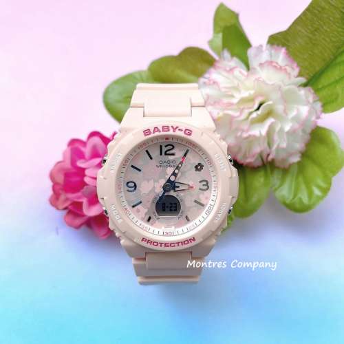 Montres Company 香港註冊公司 (32年老店) 卡西歐 CASIO 花卉錶盤 粉紅色 BABY-G B...