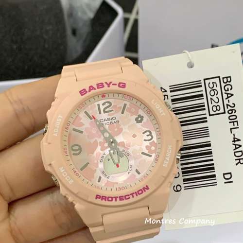 Montres Company 香港註冊公司 (32年老店) 卡西歐 CASIO 花卉錶盤 粉紅色 BABY-G B...