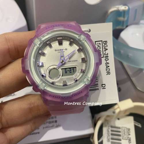 Montres Company 香港註冊公司 (32年老店) 卡西歐 CASIO Baby-G 粉紫色 透明錶帶 B...