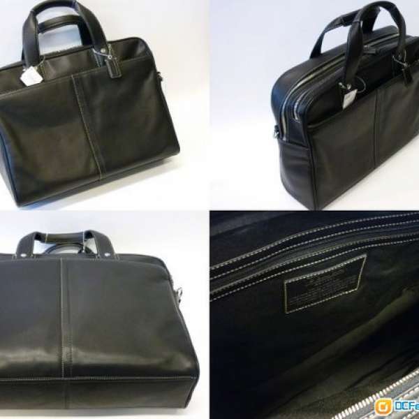 COACH  真皮-雙層手提斜背公文袋