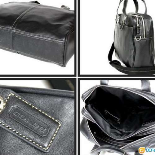 COACH  真皮-雙層手提斜背公文袋