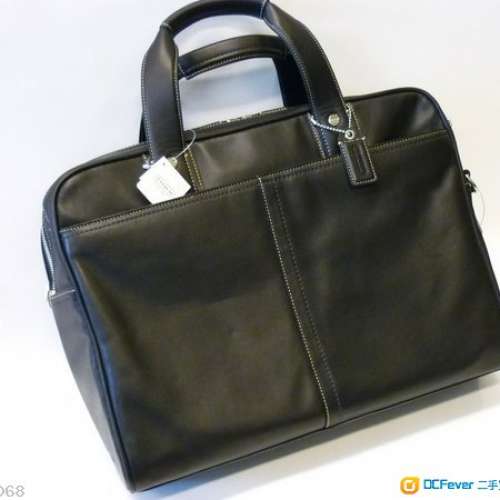 COACH  真皮-雙層手提斜背公文袋