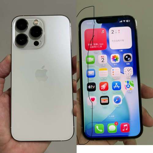 iPhone 13pro 256gb,港行雙卡原裝，電池80，屏幕近黑邊位置有條幼細綠線，不影響使...