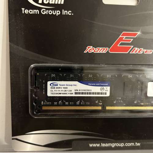 Team Elite 8GB DDR3 1600 記憶體 RAM