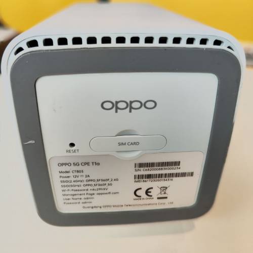 oppo 5G CPE T1a WiFi Router： 5G sim
