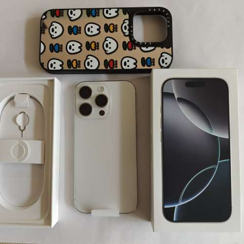 完美無花,行貨白色iphone 16 pro 512gb 雙卡雙待 dual open line, 全套有盒usb