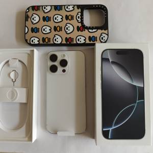 完美無花,行貨白色iphone 16 pro 512gb 雙卡雙待 dual open line, 全套有盒usb