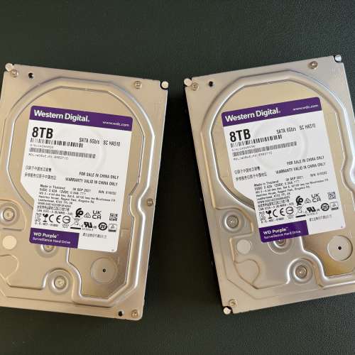 出售 : 2台 WD 8TB 紫標硬碟 (共16TB)