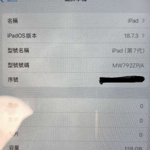 iPad 7th Wifi 128GB 銀色