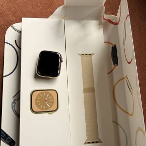 全新金色￼不鏽鋼 Apple Watch 8 45mm LTE