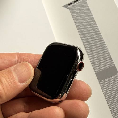 全新銀色不鏽鋼Apple Watch 8 45mm LTE