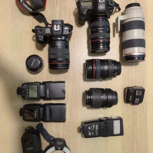 canon 相機  + 鏡頭 + 閃燈