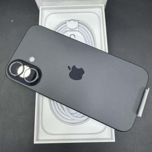 全新香港行貨 iPhone 16 256GB 黑色 蘋果保養至2026年10月6日 電池效能100% 香港行...