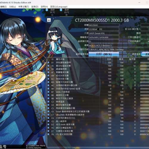 Crucial MX500 2T sata SSD