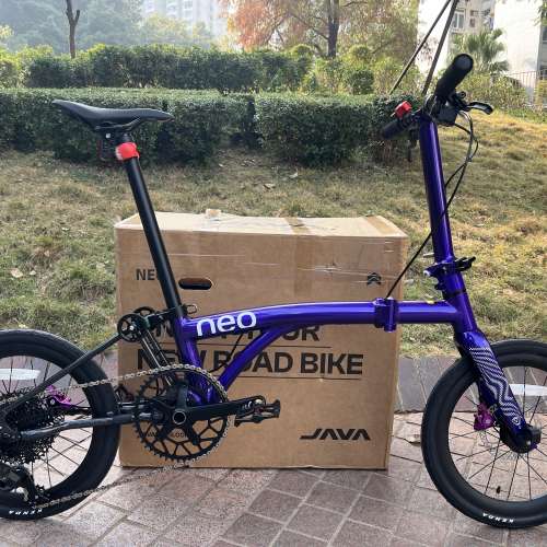 (紫色 電變 12速 40T飛輪) 2025最新款JAVA NEO 電變12速 紫色碟剎349鋁合金折叠車（...