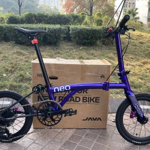 (紫色 電變 12速 40T飛輪) 2025最新款JAVA NEO 電變12速 紫色碟剎349鋁合金折叠車（...