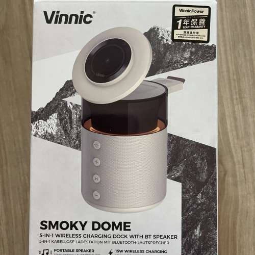 vinnic smoky dome wireless charger dock with BT speaker