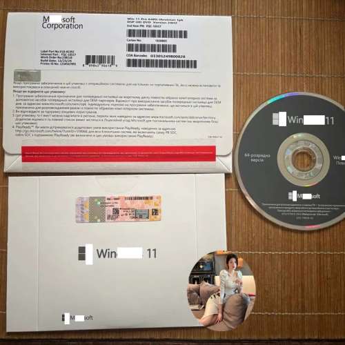 Windows Win 11 Professional Pro OEM 64bit DVD Physical Packaging Sealed Box Dvd