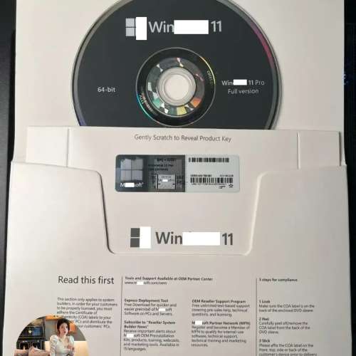Windows Win 11 Professional Pro OEM 64bit DVD Physical Packaging Sealed Box Dvd