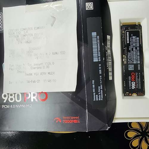 Samsung 980 Pro PCIE4.0 NVMe M.2 500Gb 盒/行/單/保