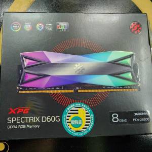 Adata Spectrix D60G RGB DDR4-3600 CL14 8GBx2=16Gb  盒/行/單/保