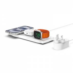 Belkin BOOST CHARGE PRO 3-in-1 Wireless Charging Pad with MagSafe,WIZ016my,全...