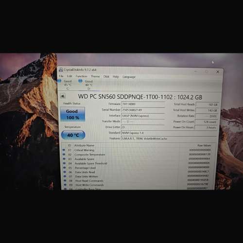 Nice New WD 1TB SN560 NVME 4.0 SSD