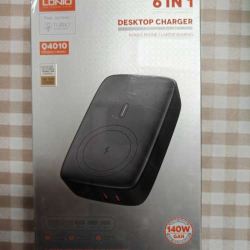 LDNIO 140W 桌面氮化鎵充電器, 有無線充電, 英標插頭
