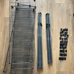 實惠 MESH 倉庫儲存五層 層架 全套 (啞黑色)