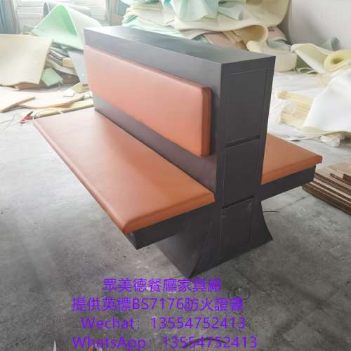 香港冰室卡位梳化，餐廳防火卡座沙發，可掀開儲物卡座，長條座椅梳化訂造眾美德