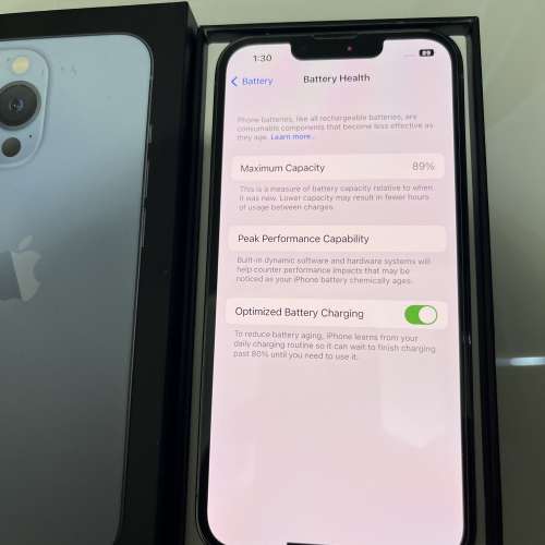 iPhone 13pro 256gb,battery 89,港行雙卡，電池89、所有功能正常！