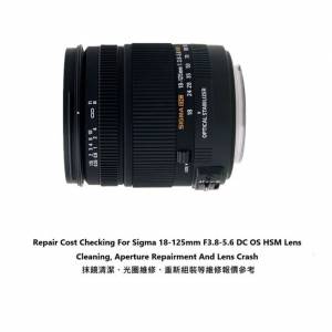 Repair Cost Checking For Sigma 18-125mm F3.8-5.6 DC OS HSM Lens Cleaning