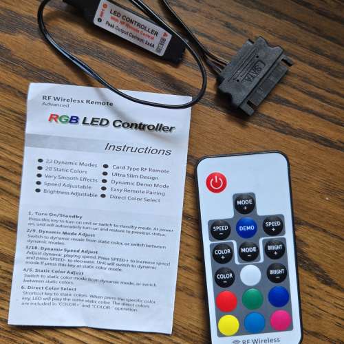 SATA RGB Controller RF 17Keys Remote 12V Wireless 4 Pin