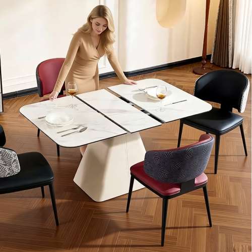 岩板餐桌可伸縮長方形折疊 (1.1米可伸展1.4米) 食飯枱餐枱