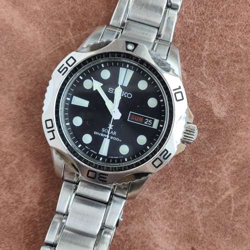 Seiko solar 光動能潛水表（42mm,V158,新换充電池）