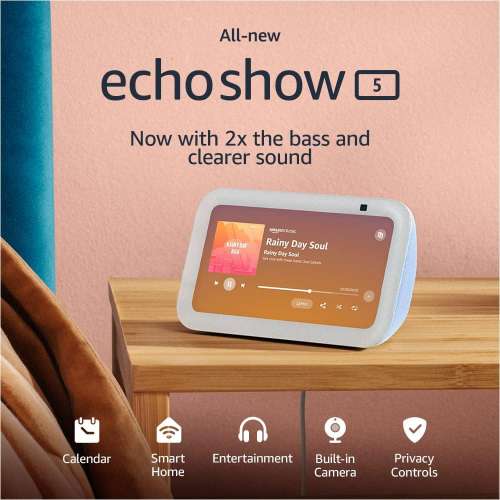 Amazon Echo Show 5 (3rd Gen, 2023 release) 2x the bass,clearer sound,全新水貨!